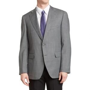 Alton Lane NWT Men Tailored Fit Wool Blend Suit Jacket Blazer Gray Size 40R
